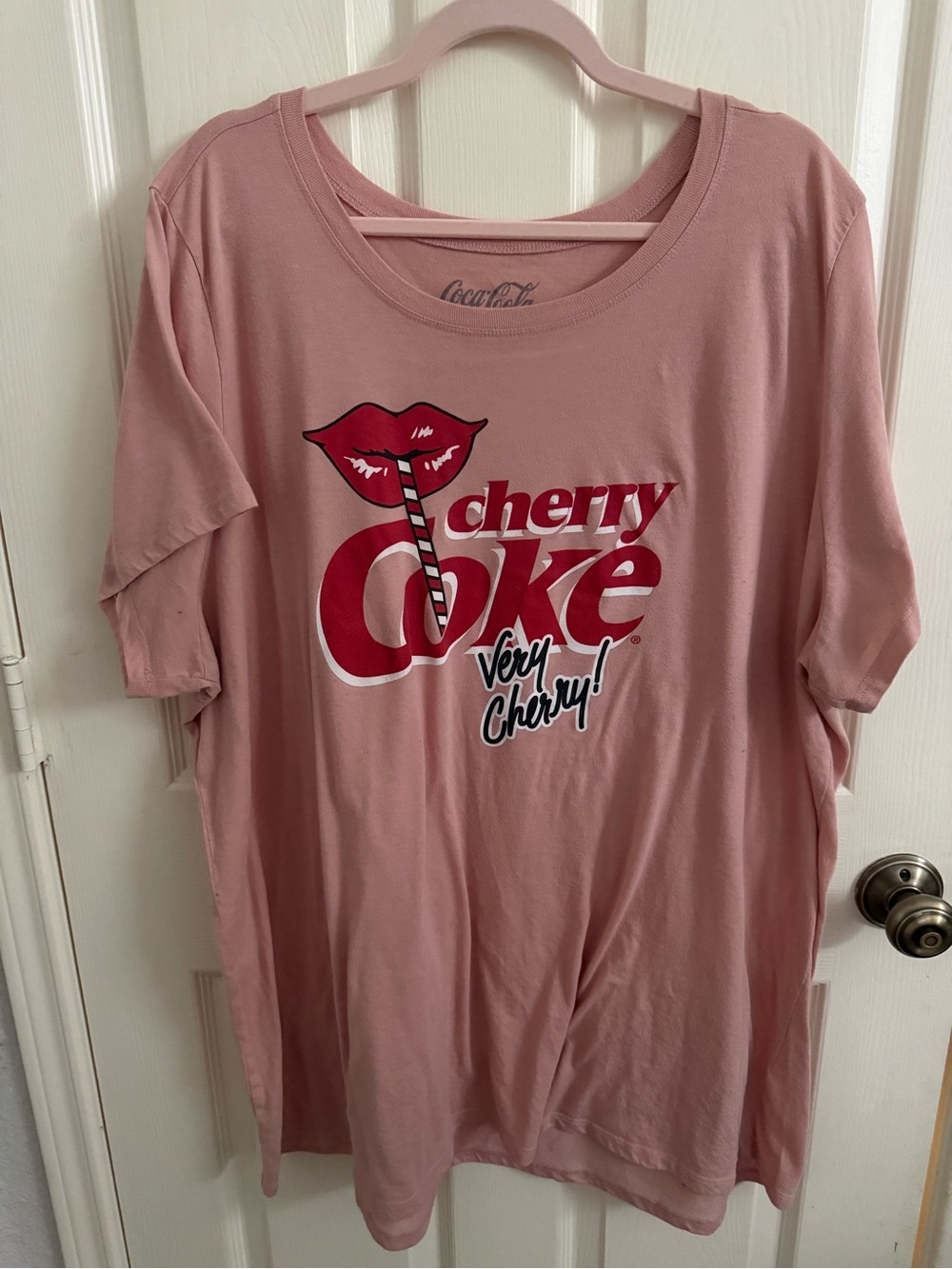 Torrid Coca Cola Red Cherry Coke Logo on Pink Tee